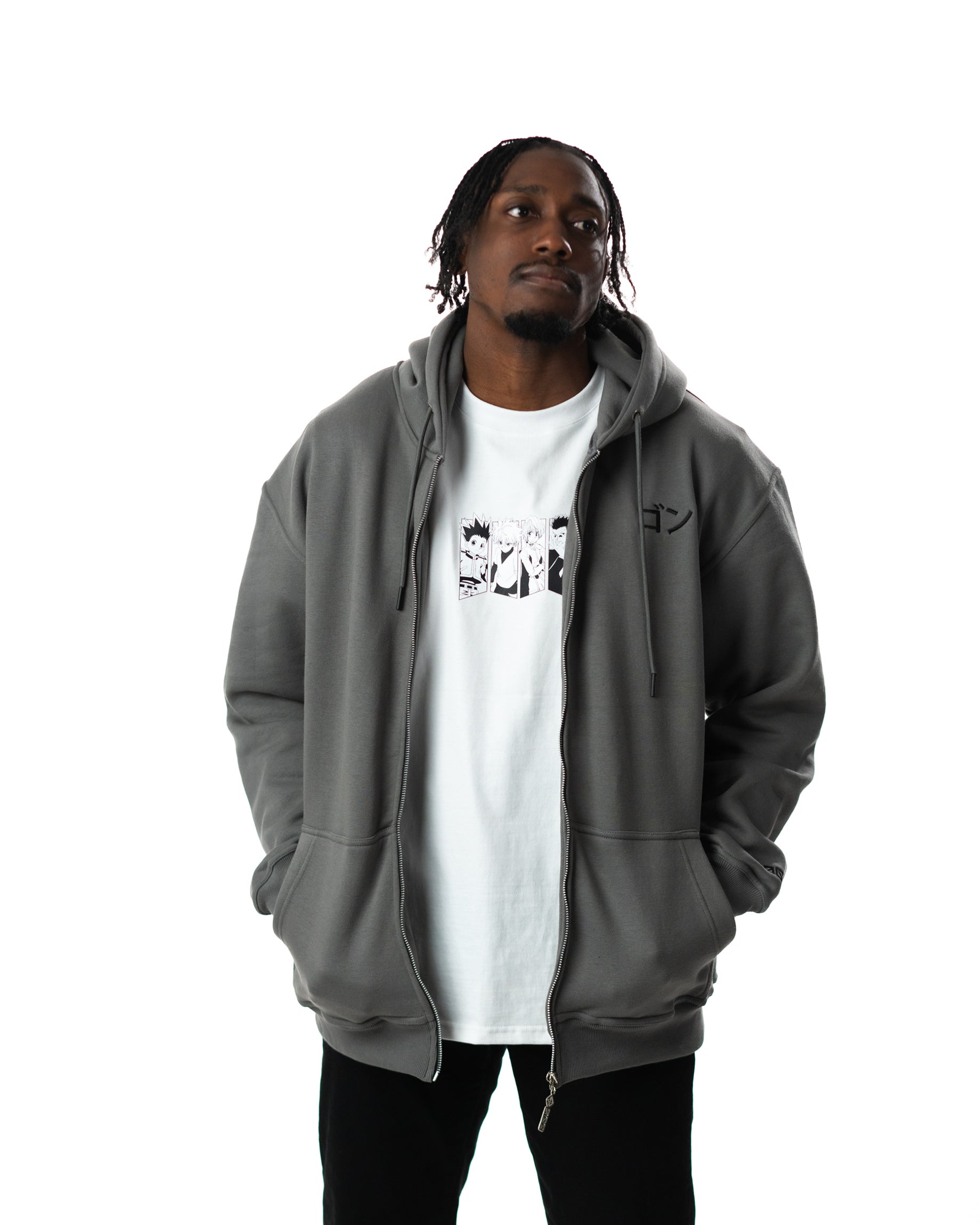 Hunter x Hunter Gon Zipper Hoodie GREY