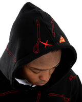 Kill la Kill -Senketsu Black Fully Embroidered Pullover Hoodie