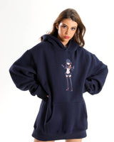 Kill la Kill -Ryuko Blue Embroidered Pullover Hoodie