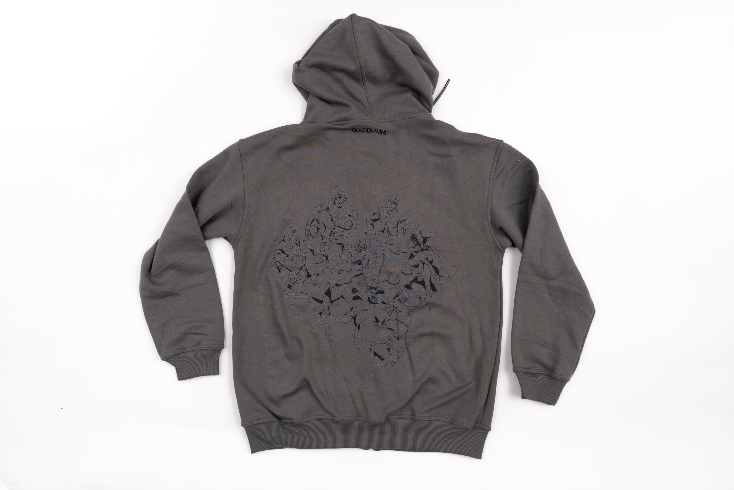 JoJo's Bizarre Adventure Golden Wind Zipper Hoodie GREY