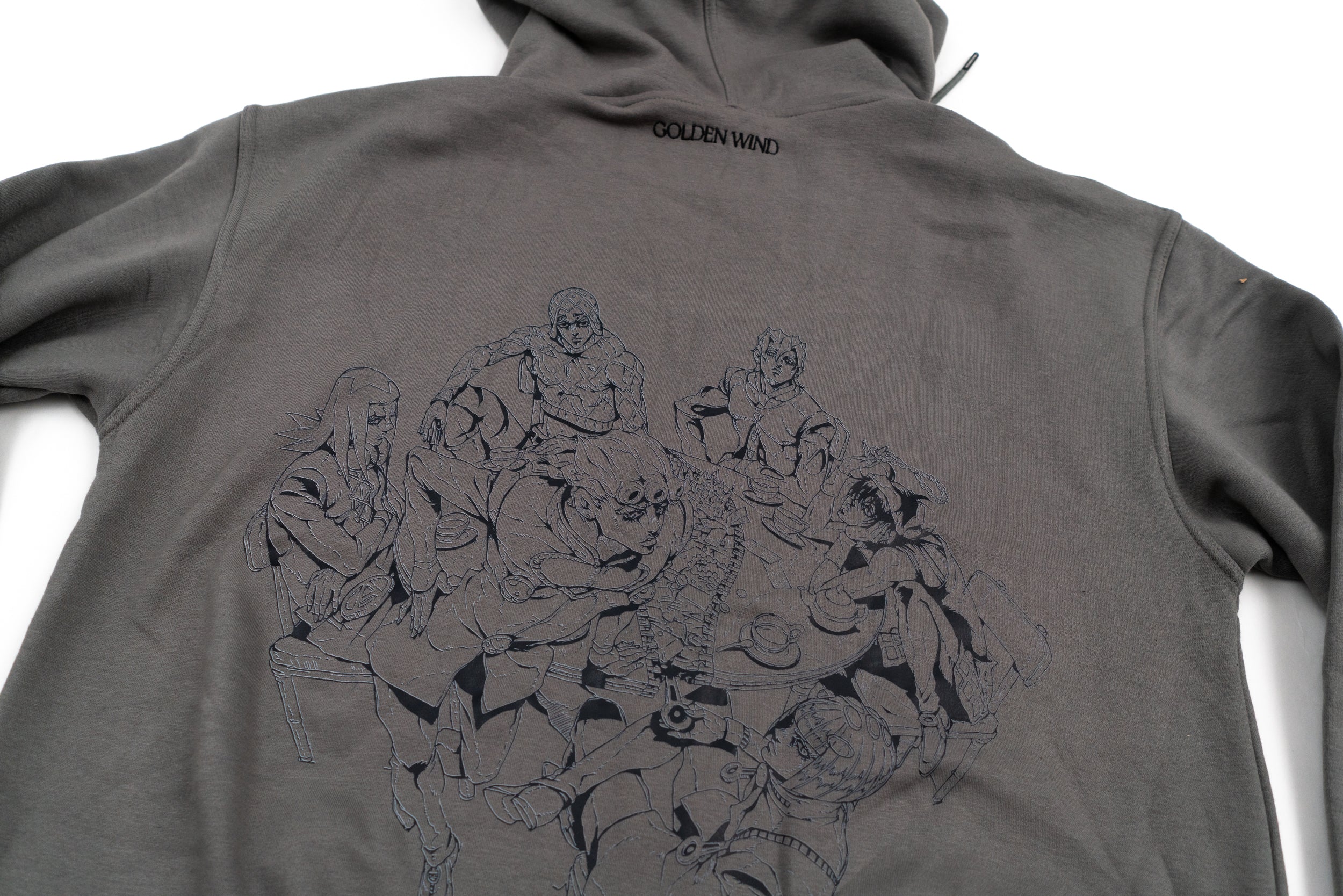 JoJo's Bizarre Adventure Golden Wind Zipper Hoodie GREY