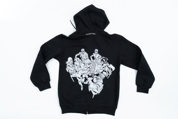 JoJo's Bizarre Adventure Golden Wind Zipper Hoodie BLACK – Anime