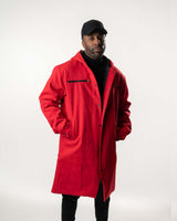 Centered front view of the Edward Elric jacket emphasizing the oversized streetwear fit.