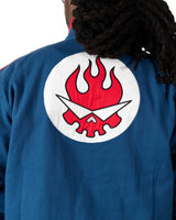 Close-up of the back of the Gurren Lagann Simon jacket showing embroidery