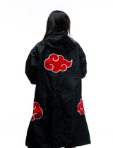 Naruto Shippuden Akatsuki cloud hooded windbreaker jacket back hood down view