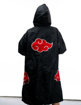 Naruto Shippuden Akatsuki cloud hooded windbreaker jacket back hood up view