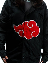 Naruto Shippuden Akatsuki cloud hooded windbreaker jacket front cloud closeup