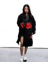 Naruto Shippuden Akatsuki cloud hooded windbreaker jacket front full view