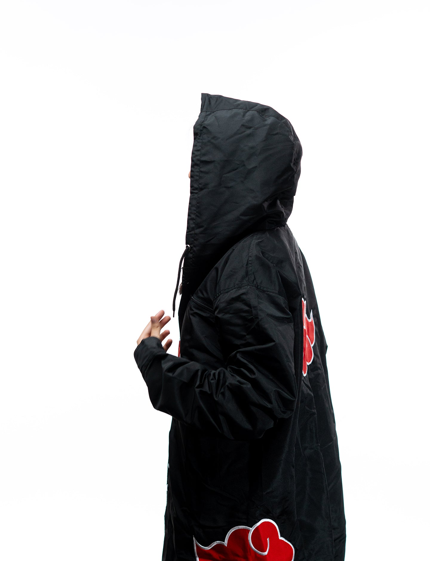 Naruto Shippuden Akatsuki cloud hooded windbreaker jacket hood side view