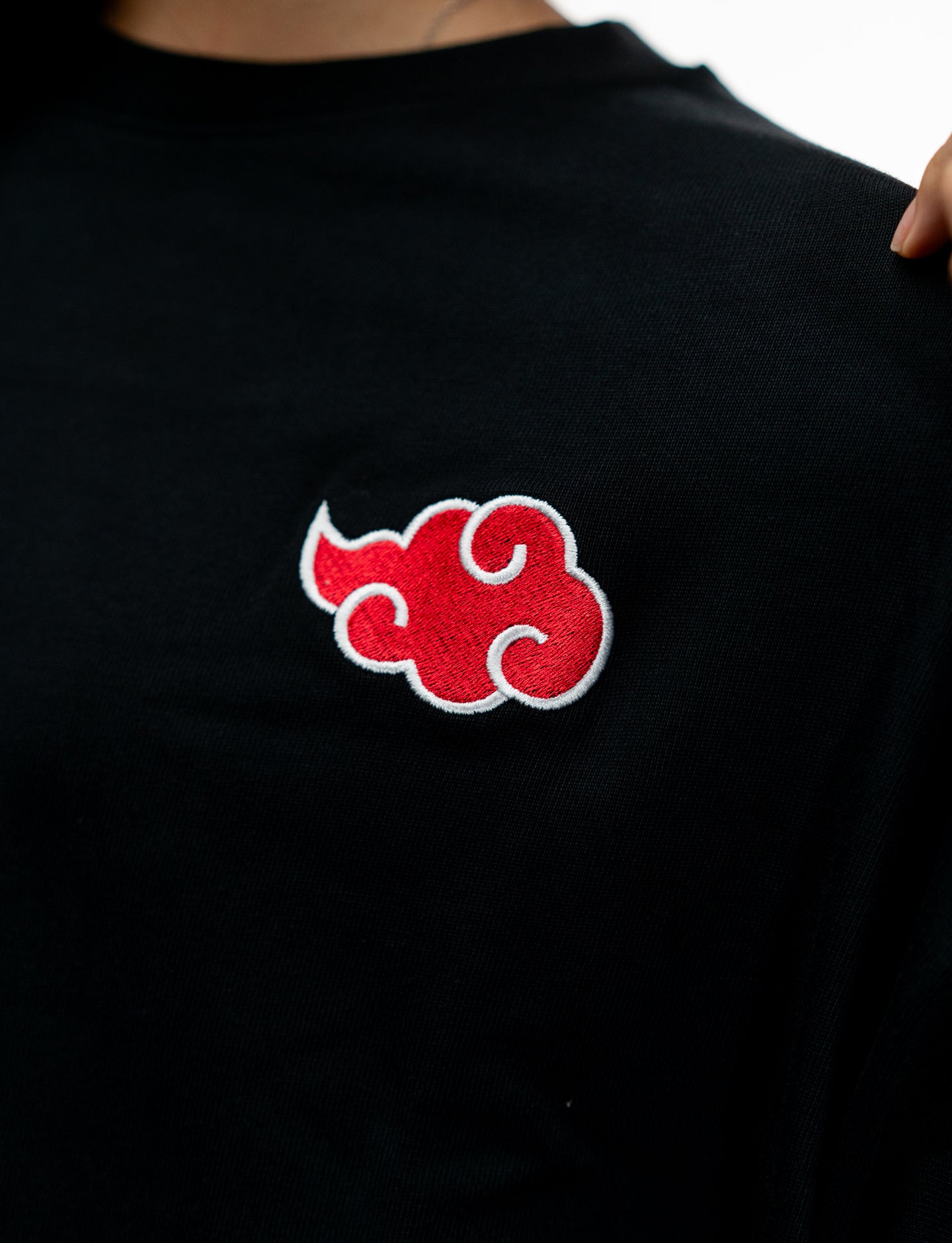Naruto Shippuden Akatsuki embroidered cloud shirt cloud logo macro