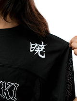 Naruto Shippuden Itachi Akatsuki jersey collar and print detail