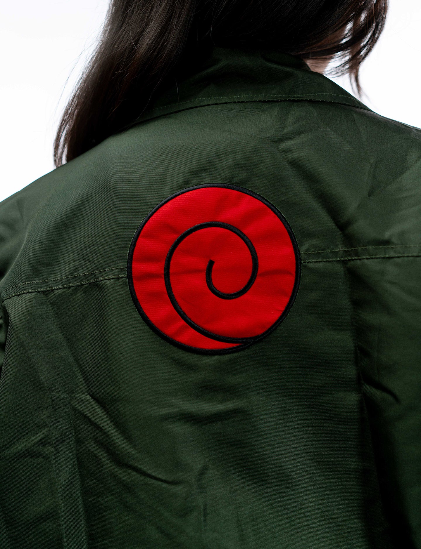 Naruto Shippuden Kakashi tactical windbreaker jacket back symbol closeup