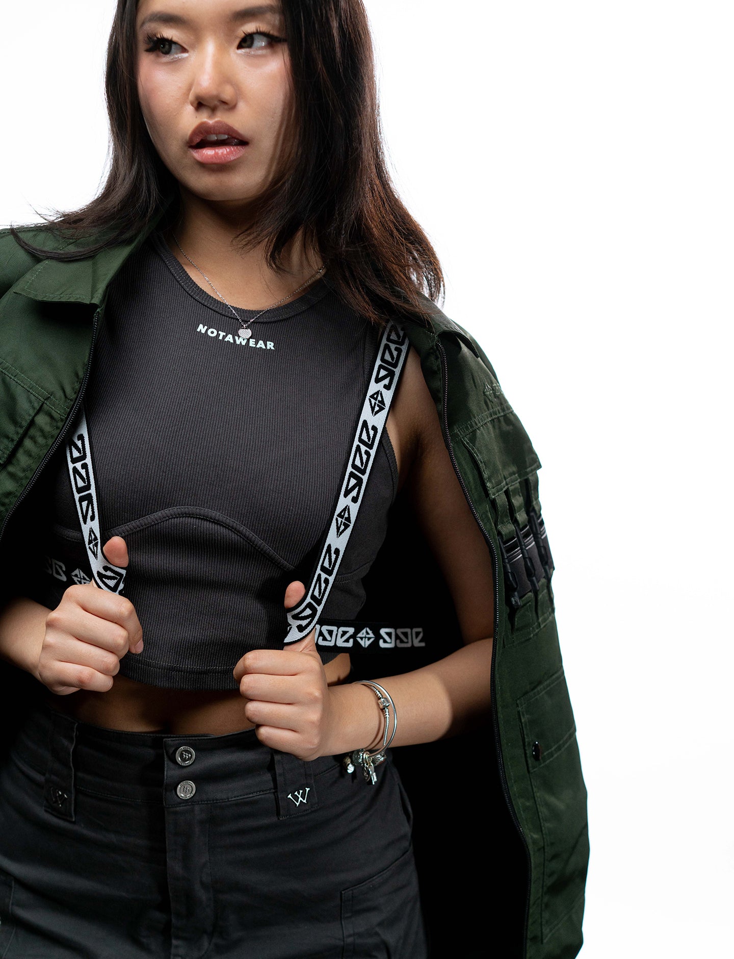 Naruto Shippuden Kakashi tactical windbreaker jacket strap detail
