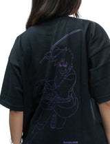 Naruto Shippuden Sasuke Uchiha purple line art oversized shirt back line art closeup