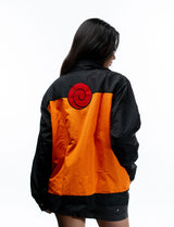 Naruto Shippuden Uzumaki orange windbreaker jacket back model view