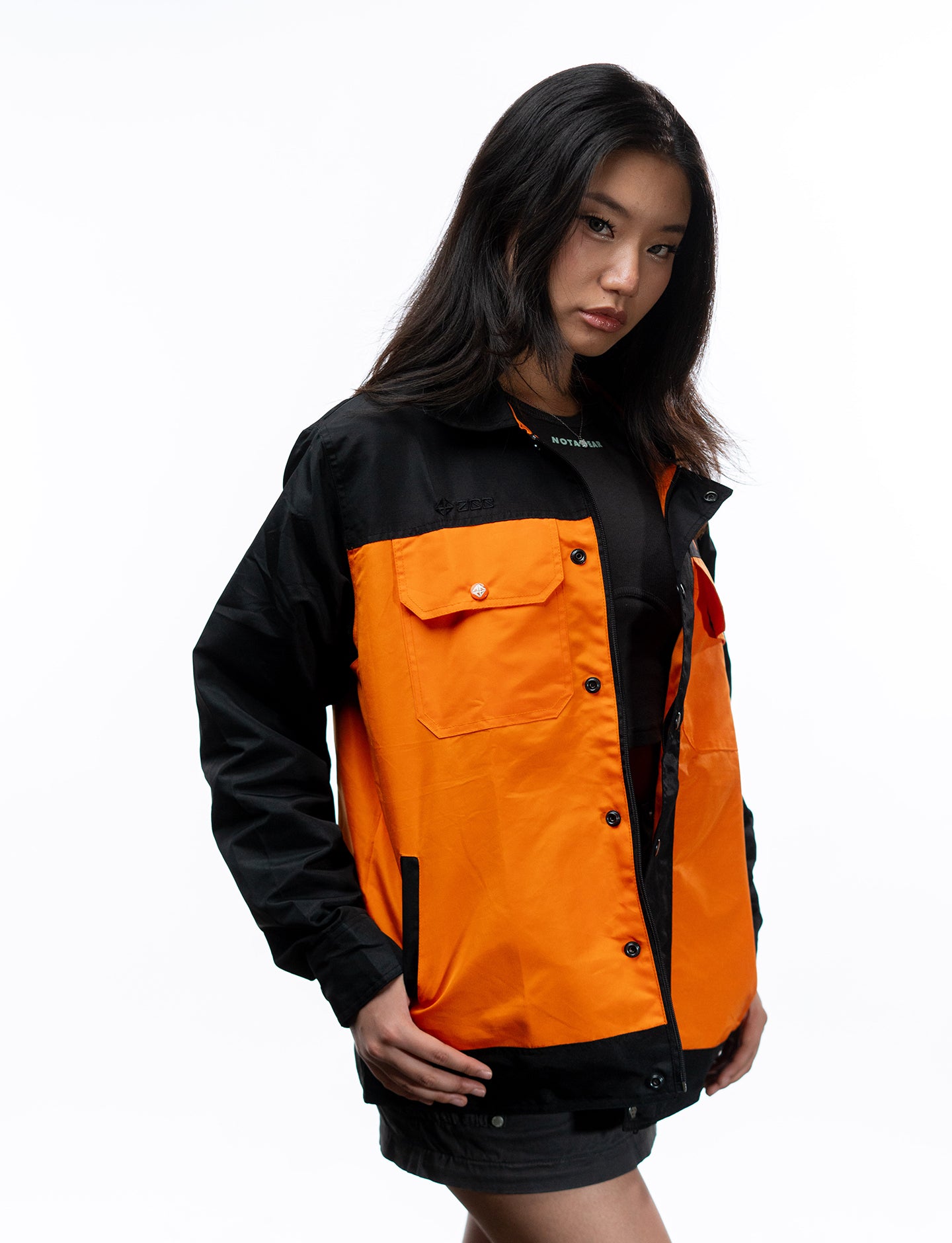 Naruto Shippuden Uzumaki orange windbreaker jacket front angle view