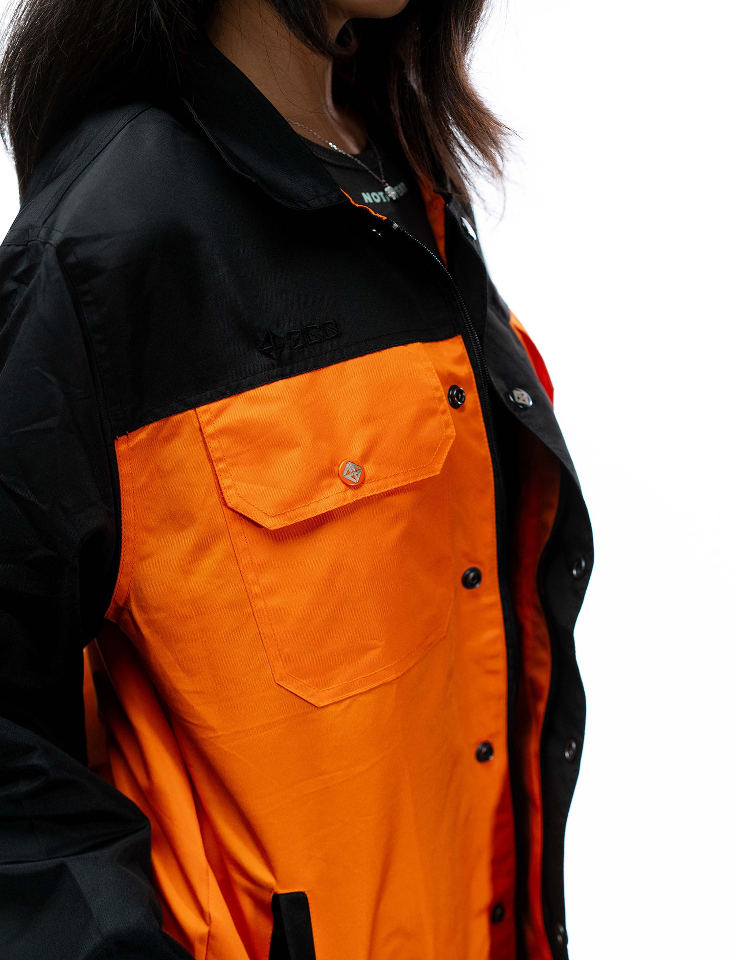 Naruto Shippuden Uzumaki orange windbreaker jacket inner lining detail