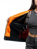 Naruto Shippuden Uzumaki orange windbreaker jacket open front detail