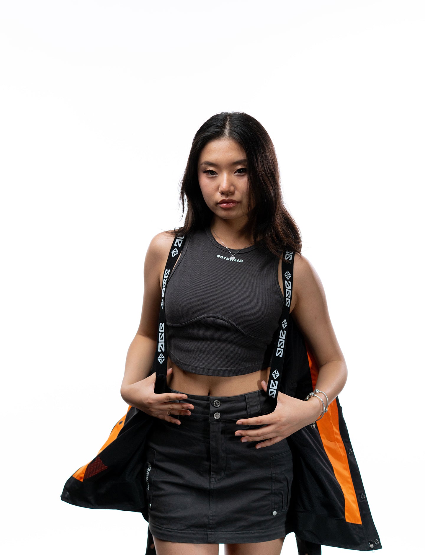 Naruto Shippuden Uzumaki orange windbreaker jacket open front view