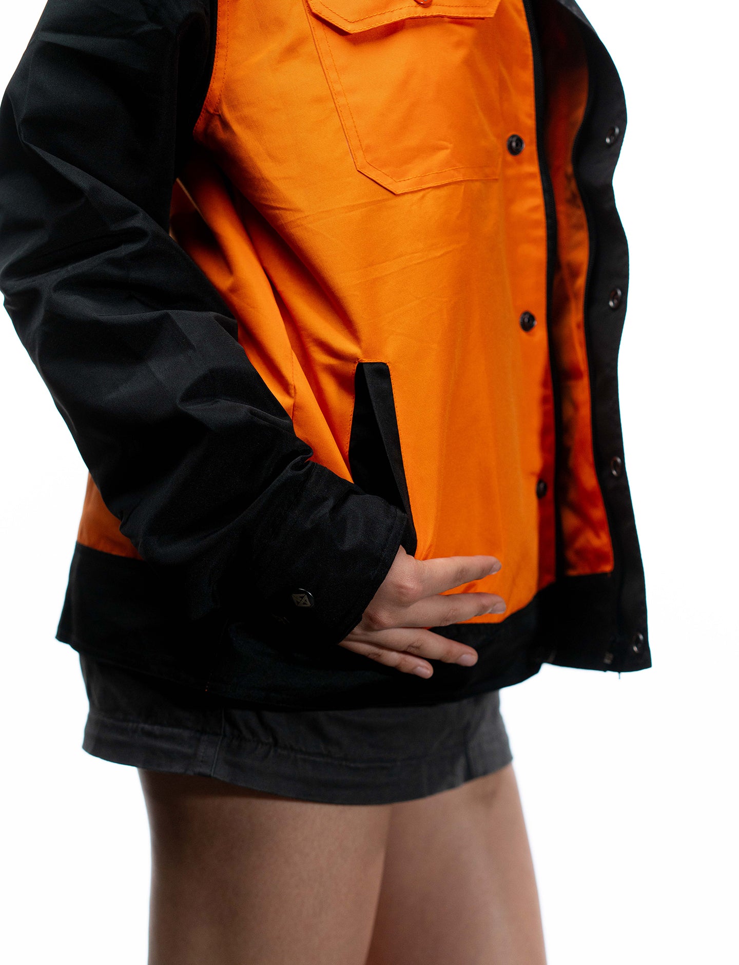 Naruto Shippuden Uzumaki orange windbreaker jacket side pocket detail