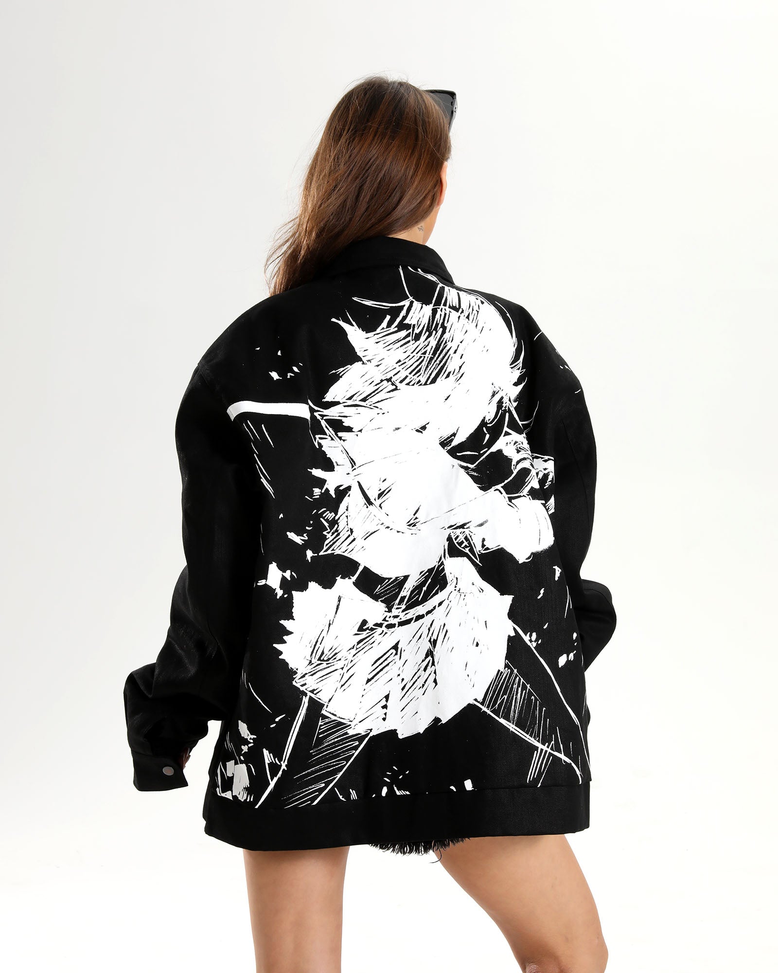 Back view showing the large white Ryuko Matoi silhouette and splatter art.