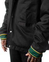 Wind Breaker bofurin black denim jacket front pocket and cuff detail