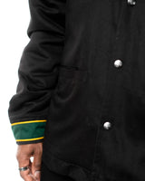 Wind Breaker bofurin black denim jacket front snap button placket detail