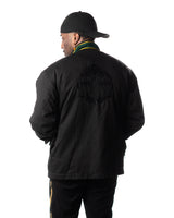 Wind Breaker bofurin black denim jacket model back three quarter view