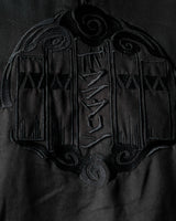 Wind Breaker bofurin black denim jacket tonal back crest embroidery close up