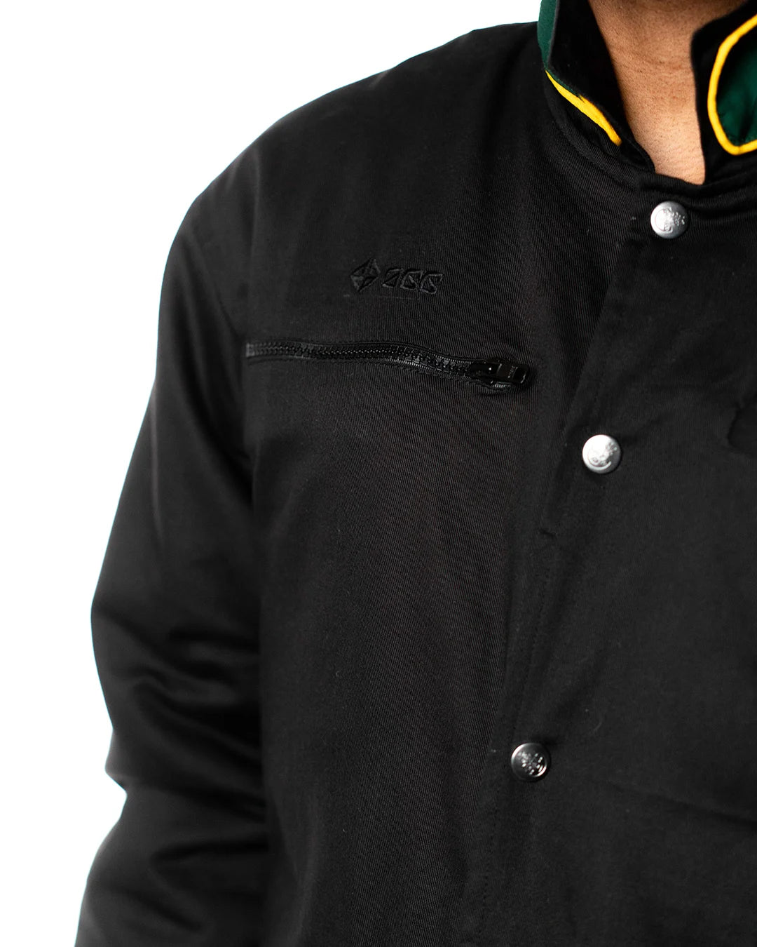 Wind Breaker bofurin black denim jacket zip chest pocket detail