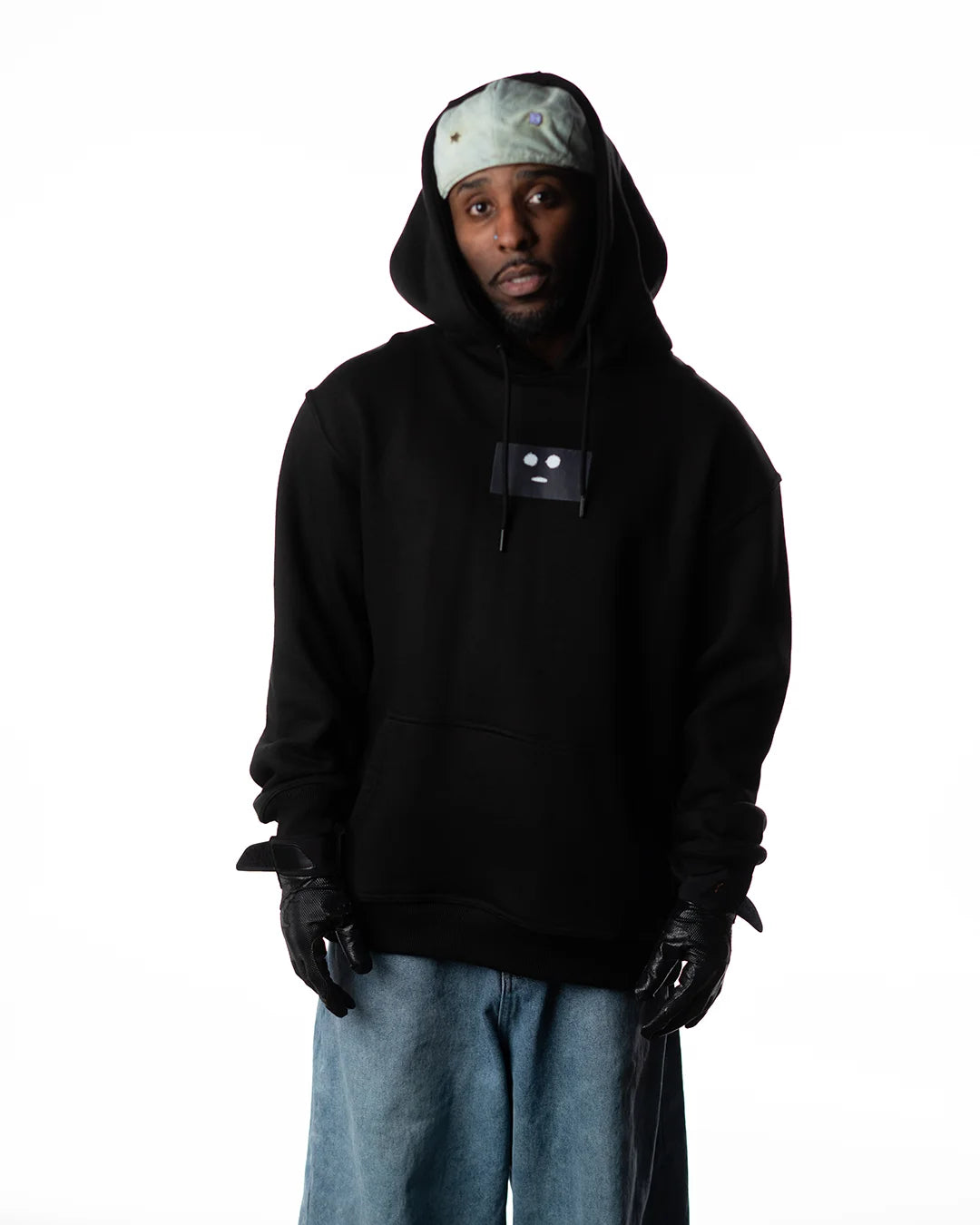 Wind Breaker haruka sakura black hoodie model front hood up full view