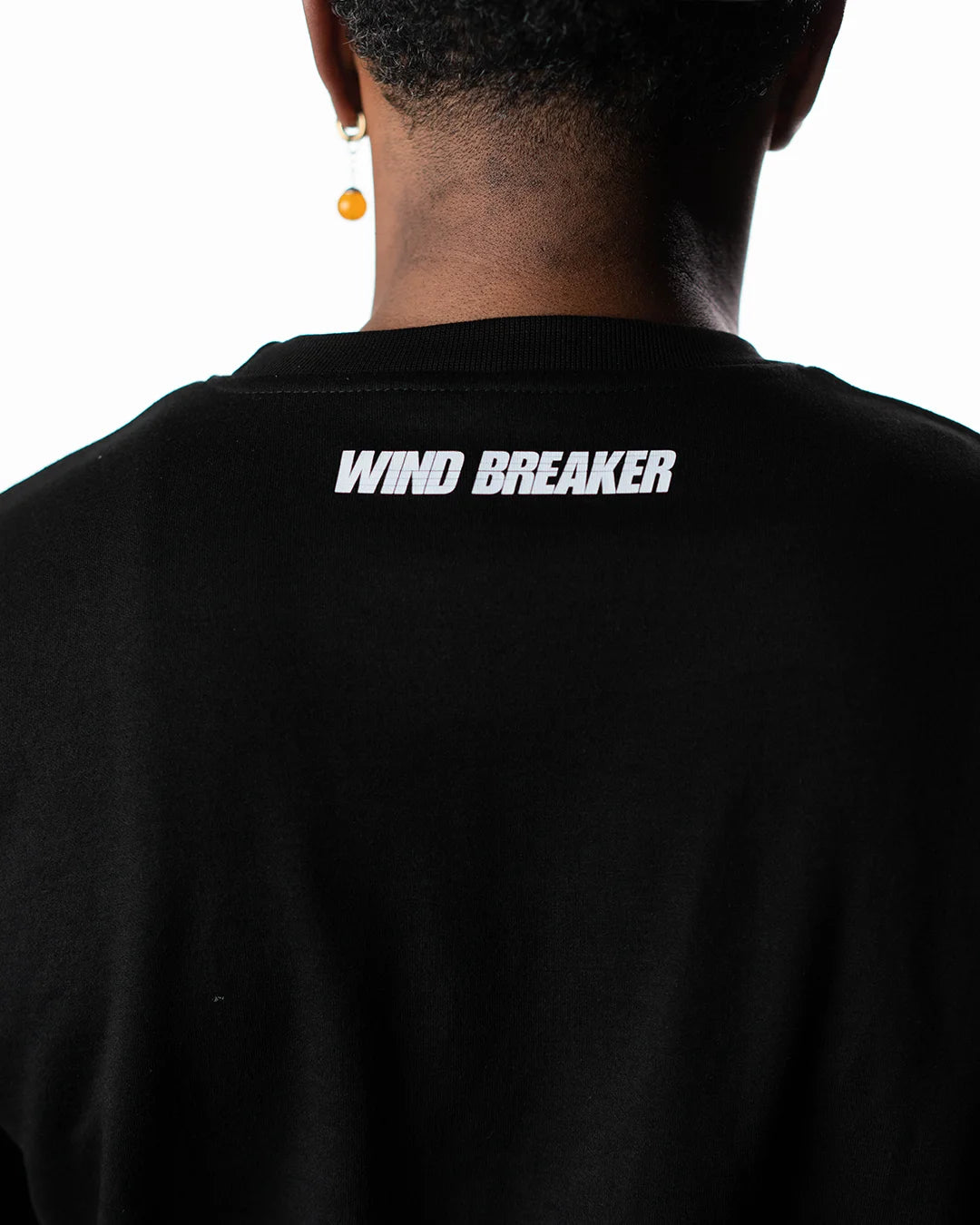 Wind Breaker haruka sakura black t shirt back neck logo close up