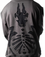 Wind Breaker keel gray skeleton hoodie back graphic model close up