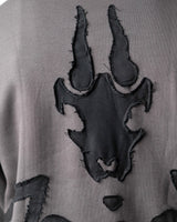 Wind Breaker keel gray skeleton hoodie back skeleton applique close up