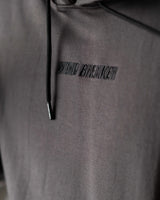 Wind Breaker keel gray skeleton hoodie tonal front logo close up