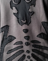 Wind Breaker keel gray skeleton hoodie upper back skull applique detail