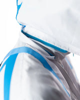 Wind Breaker keel white blue skeleton windbreaker jacket hood side zipper detail