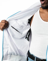 Wind Breaker keel white blue skeleton windbreaker jacket open front interior view