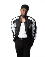 Wind Breaker shishitoren black bomber jacket model front full view