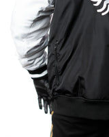 Wind Breaker shishitoren black bomber jacket white back emblem close up