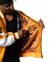 Wind Breaker shishitoren orange bomber jacket open front interior lining view