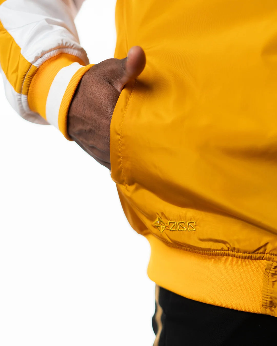 Wind Breaker shishitoren orange bomber jacket pocket and cuff detail