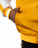 Wind Breaker shishitoren orange bomber jacket pocket and cuff detail